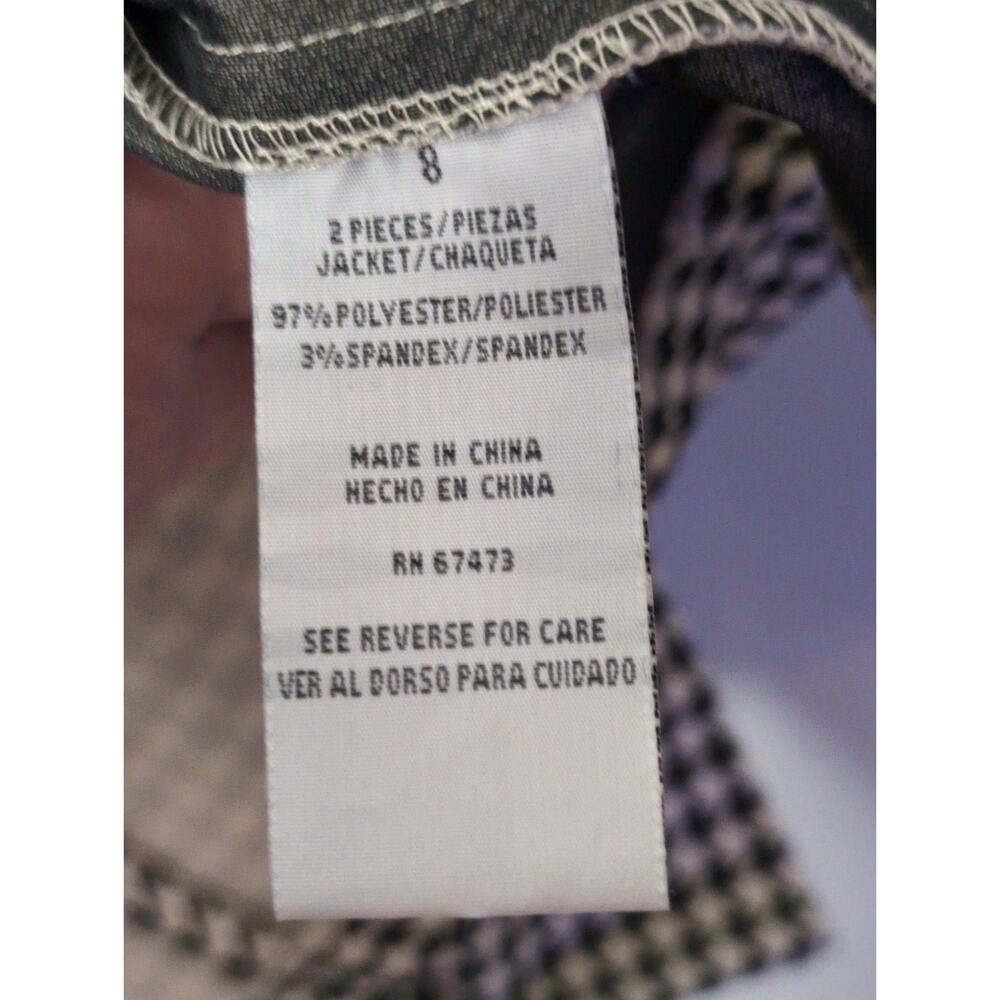 Julian Taylor NY chic statement houndstooth black and ivory sz 8 coat - Picture 7 of 10